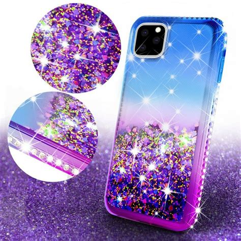 for apple iphone 11 pro 5 8in hd glass liquid glitter bling sparkling cute woman girl case