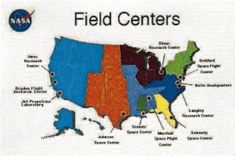 Location Of Nasa Research And Science Centers In The United States