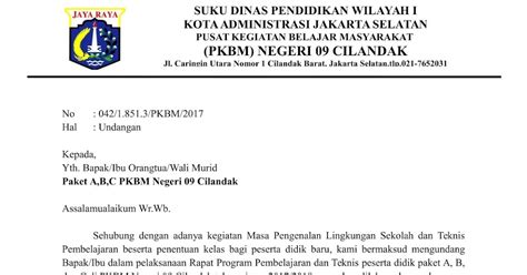 Contoh Surat Resmi Undangan Rapat Orang Tua Murid  Kumpulan Surat Penting