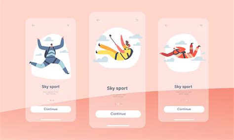 Sky Sport Mobile App Page Onboard Screen Template Base Jumping