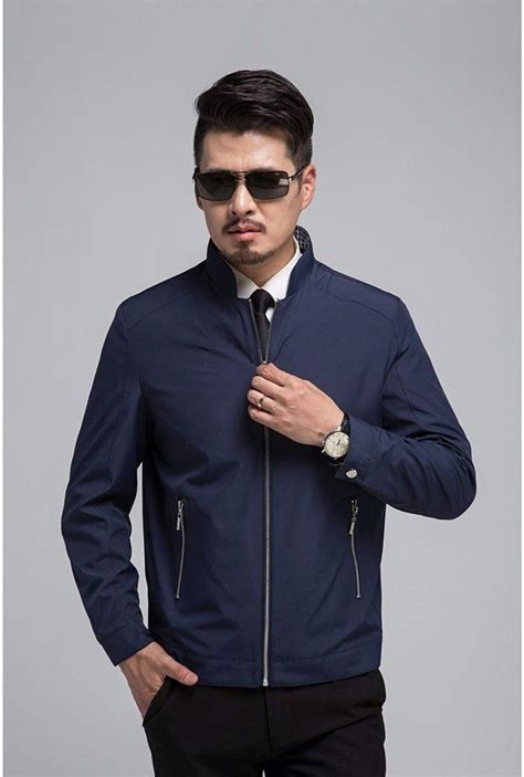Mens Jacket Smart Casual Slim Fitted Zipper For Business Mens