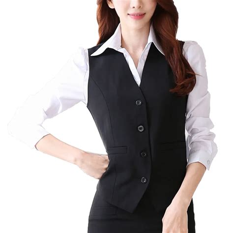 2015 Professional Womens Formal Vest Female Suit Waistcoat Office Uniform Ladies Sleeveless