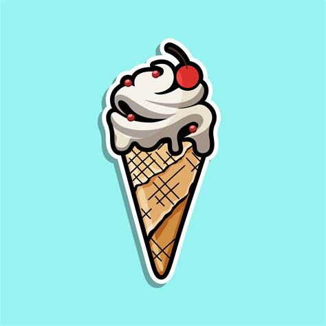 Ice Cream Sticker Illustrator Design Vector Vector Art At Vecteezy