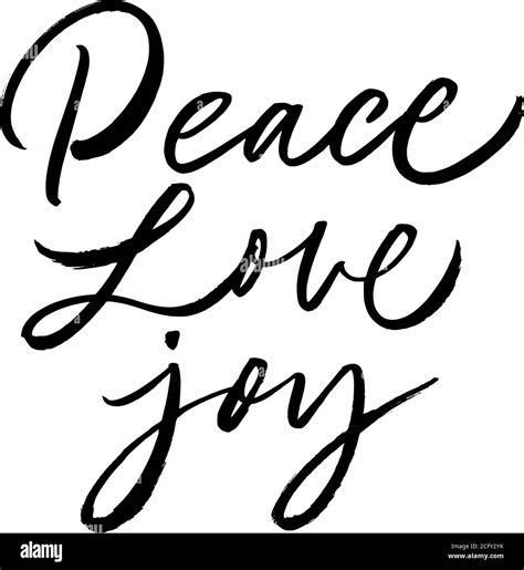 peace love joy greeting card hand drawn phrase stock vector image and art alamy