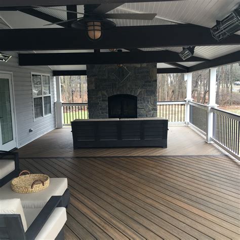 Custom Roofed Deck With Fireplace In Millstone Nj Picture 6773