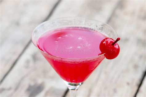 Cherry Cocktail In Martini Glass Stock Image Image Of Booze Martini 57433279