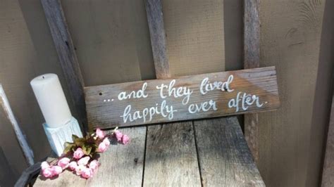 And They Lived Happily Ever After Rustic Wedding Wood Sign