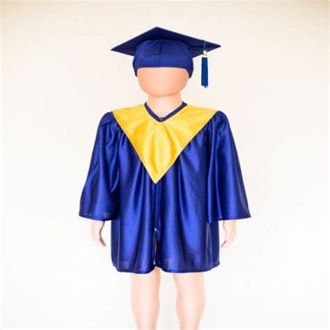 Pre School Cap And Gown Royal Blue With Gold Overhead Stole Celtic