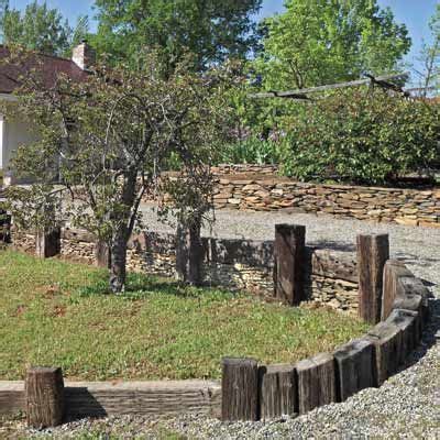 Make the trench as deep as the railroad ties height as it lays flat on the ground. All About Retaining Walls | Landscape edging stone ...