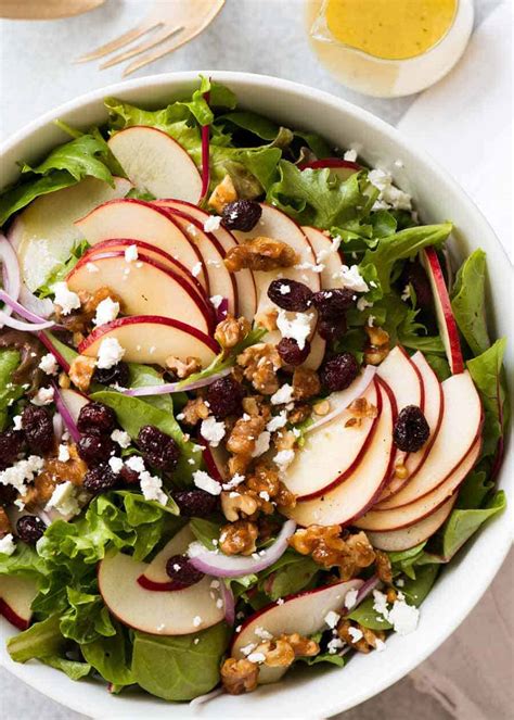 Apple Salad With Candied Walnuts And Cranberries Recipetin Eats