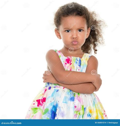 Cute Small Girl Making A Funny Angry Face Stock Photo Image Of Girl