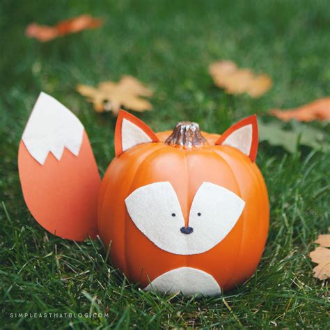 Cute Fox No Carve Pumpkin For Fall No Carve Pumpkin Decorating Easy