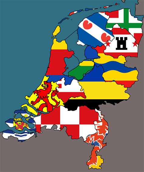 Map Of Dutch Provinces And Their Respective Flags R Europe