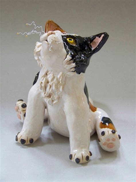 Original Ceramic Calico Cat Sculpture Calico Cat Sculpture Etsy