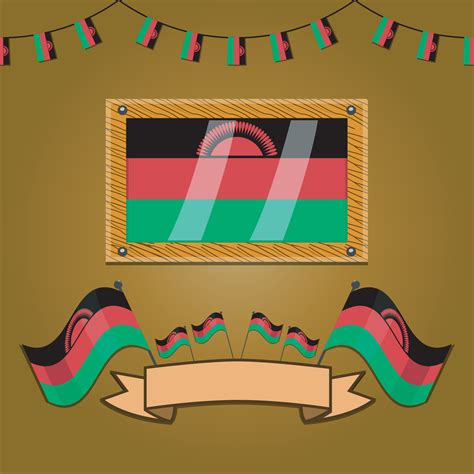 Malawi Vlaggen Op Frame Hout Label 4433261 Vectorkunst Bij Vecteezy