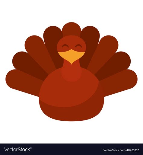 Isolated Colored Cute Turkey Animal Royalty Free Vector