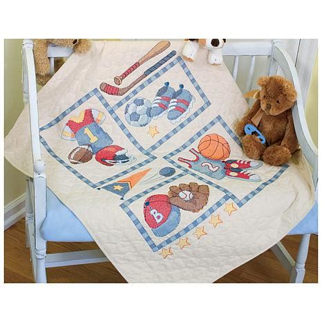 Cross stitch quilt patterns kit. Dimensions Baby Hugs Little Sports Quilt Stamped Cross ...