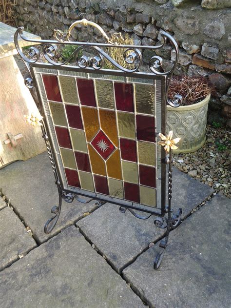 Antiques Atlas Arts And Crafts Leaded Glass Fire Screen
