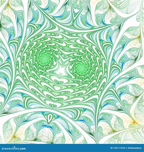 Green Fractal Swirls Stock Illustration Illustration Of Blue 103111524