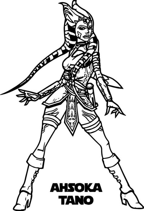 Ahsoka Tano Style Girl Coloring Page Coloring Pages For Girls