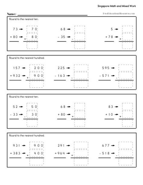 Singapore Math Worksheets | FreeEducationalResources.com