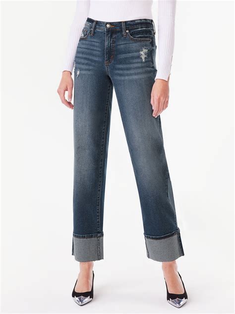 Scoop Women's Benton High Rise Cuffed Ankle Jeans, Sizes 0-18 - Walmart.com