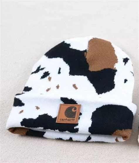 cow print beanies etsy in 2023 cute country outfits carhartt beanie casual country outfits