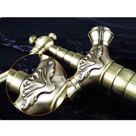 The handles sit 4 inches apart brass is an excellent material, as it helps in building the best faucet needed for the bathroom. Polished Brass Bathroom Faucet Centerset 2 Handle Gold Vessel