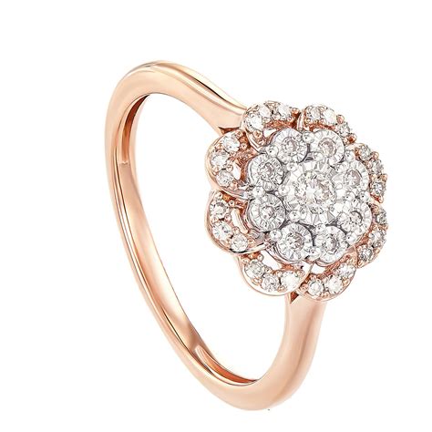 Cluster Set Round Diamond Ring In 3759k Rose Gold 25800 Habib Jewels
