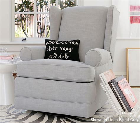With one out of the way, the second chair got pushed to the bottom of my project list. Wingback Glider & Recliner - Linen Blend, Grey | Pottery ...