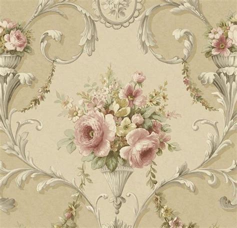 Vintage Victorian Rose Bouquet Wallpaper Antique Shabby Etsy