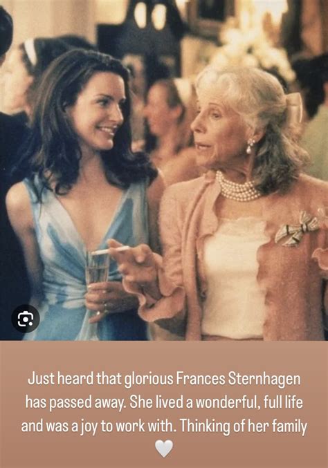 kristin davis pays tribute to the late frances sternhagen her infamous mother in law on sex