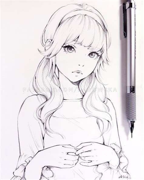 Girl Drawing Sketches Girly Drawings Anime Girl Drawings Manga