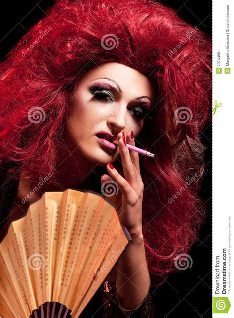 Drag Queen Man Dressed As Woman Stock Image Image