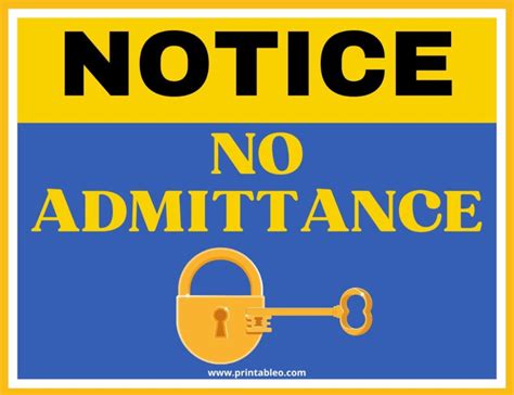 30 No Admittance Signs Free Printable Resources