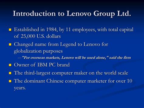 Ppt Lenovo Group Ltd Powerpoint Presentation Free Download Id6711746