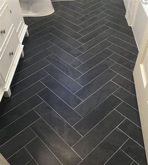 Black Herringbone Floor Tile Best Home Design
