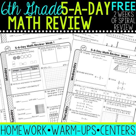 Need a spiral review of the 6th grade common core standards? FREE 6th Grade Daily Math Spiral Review | Daily math, Spiral math, Math assessment