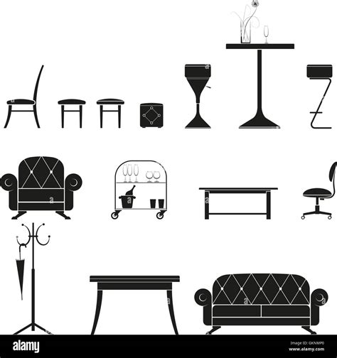 Furniture Silhouette Set Stock Vector Image And Art Alamy