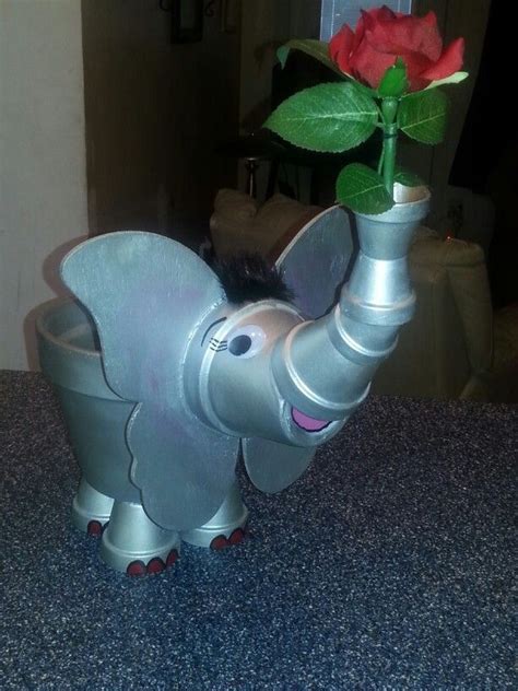 Terra Cotta Elephant By Sandy Clay Flower Pots Clay Pot Projects