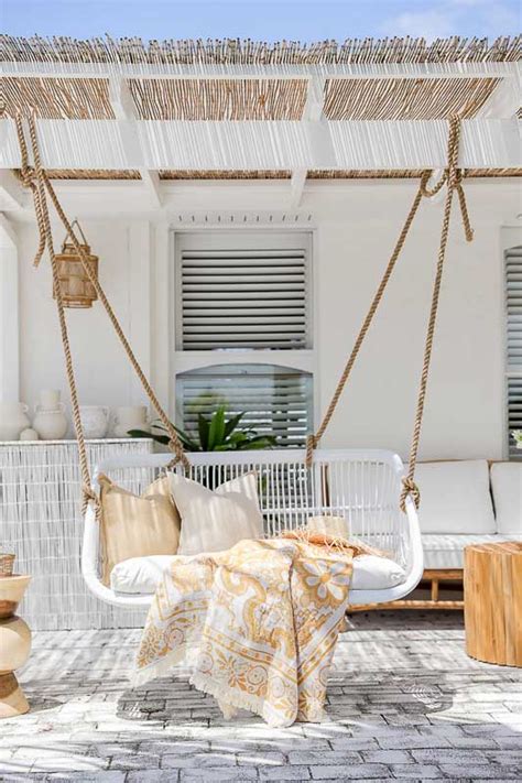 Outdoor White Bari Double Hanging Chair 120cm Haus Of Rattan