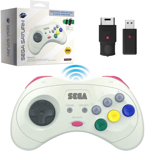 Retro Bit 24 Ghz Wireless Controller 8 Button Sega Saturn Genesis