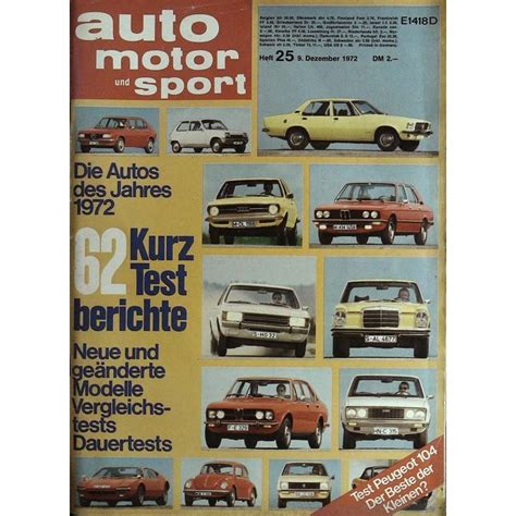 Auto Motor Sport Heft 25 9 Dezember 1972 Testberichte