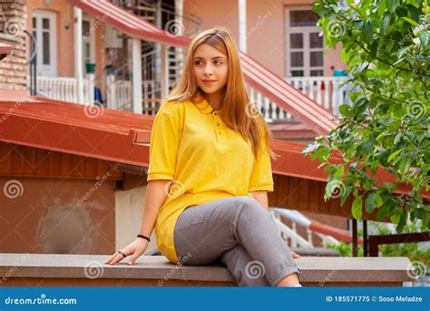 Close Up Portrait Of A Beautiful Teenage Girl In Tbilisi Capital Of Georgia Stock Image Image