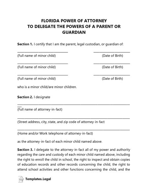 Florida Power Of Attorney Templates Free Word Pdf And Odt