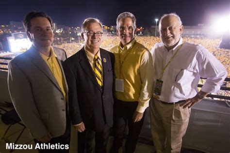 Owens Deaton Alden And Hoskins On The Press Box During Mizzous Sec Opener Against Georgia
