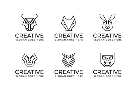 Set Of Minimalist Animal Logo Design 5533888 Vector Art At Vecteezy