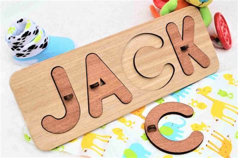 Personalized Name Puzzle With Pegs Wooden Baby Toys Baby Etsy