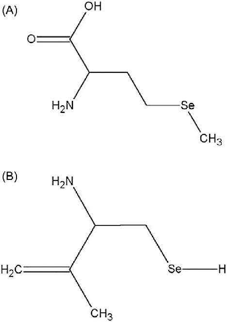 chemical structures of selenomethionine a and selenocysteine b download scientific diagram