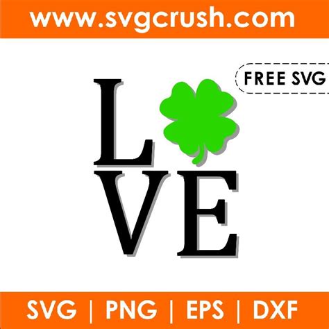 Free Love Shamrock Svg Free Cut Files Dxf Png Eps Format Available
